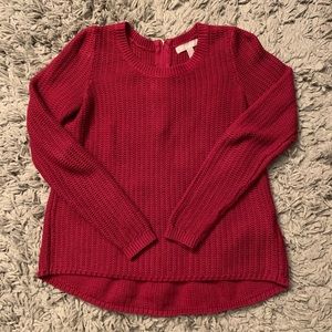 Burgundy knit sweater